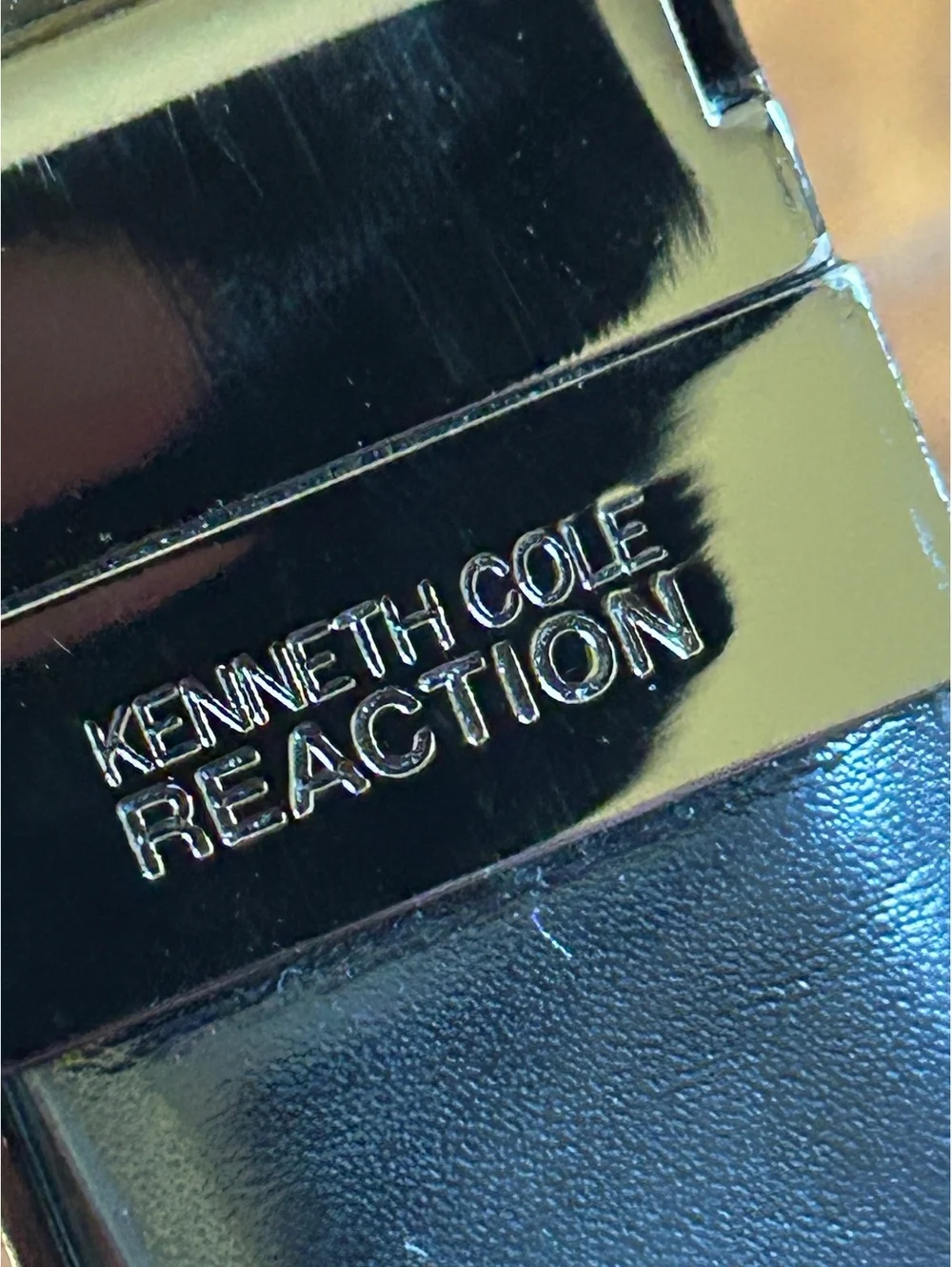 Kenneth Cole Reaction Men's Black Synthetic Leather Belt with Metal Buckle Size